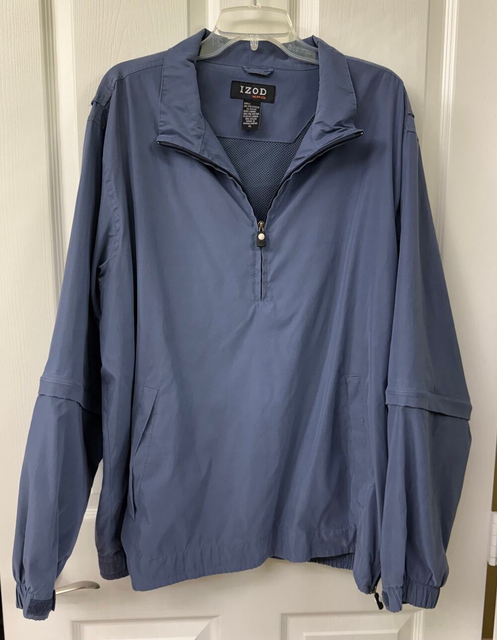 IZOD XFG Jacket Men's Blue Mesh Lined Performance Golf Windbreaker Fish XL
